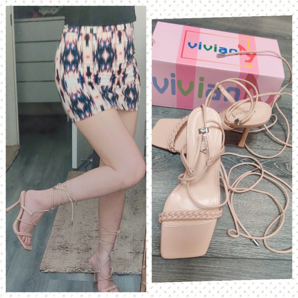 Sexy straps kitten heels lace up sandals